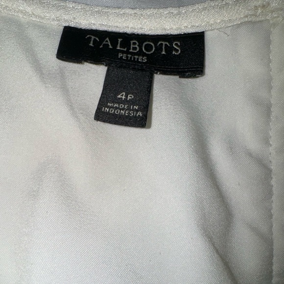 Talbots White Peplum Short Sleeve Blouse Top (4P) - Picture 3 of 5